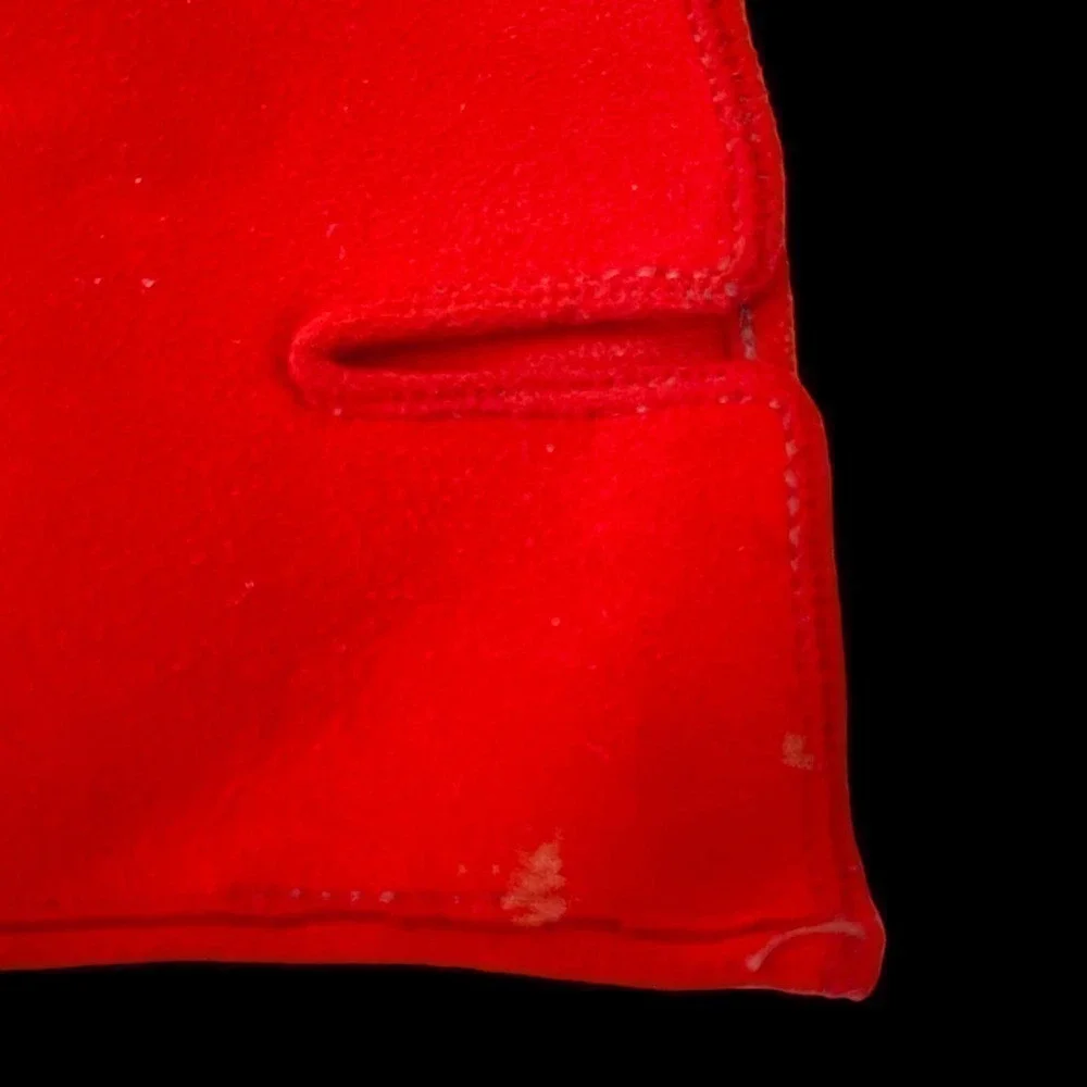 Vintage Sexy Fire Red Suede 1960’s Wrist Length Driving Gloves Warm Winter Wear